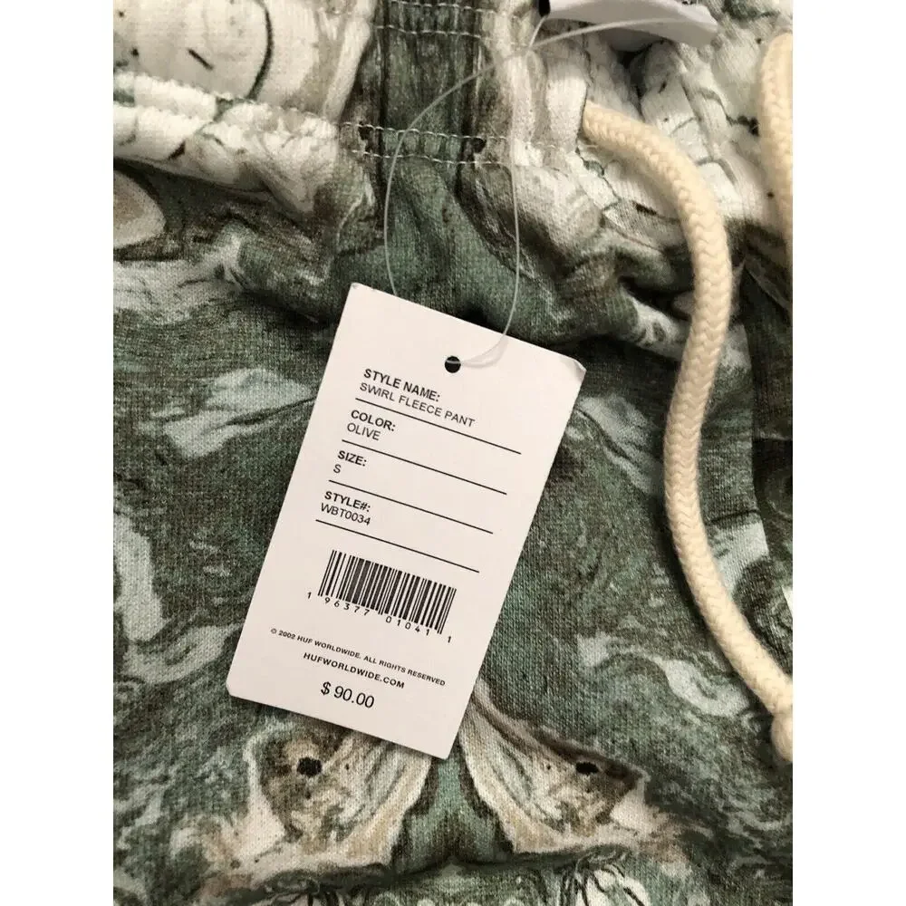 HUF - Swirl Fleece Pant - Olive Women’s Sz Small Waist 26-32